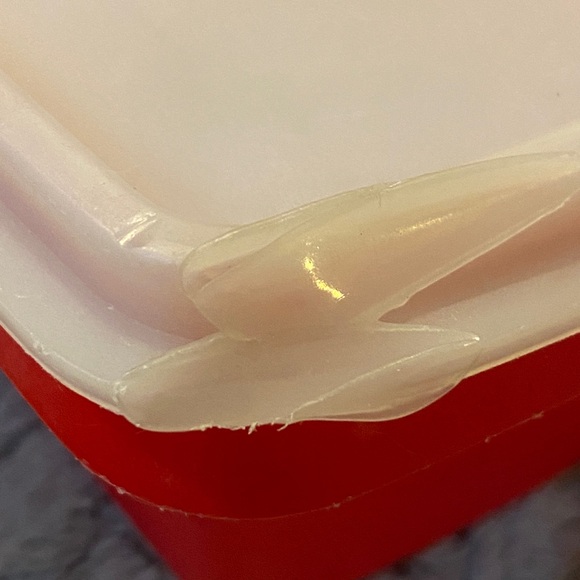 Vintage Tupperware Stow n Go 3 piece rectangle organizer in red and white - Picture 6 of 10